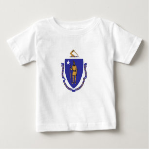 Baby T Shirt mit Massachusetts-Flagge