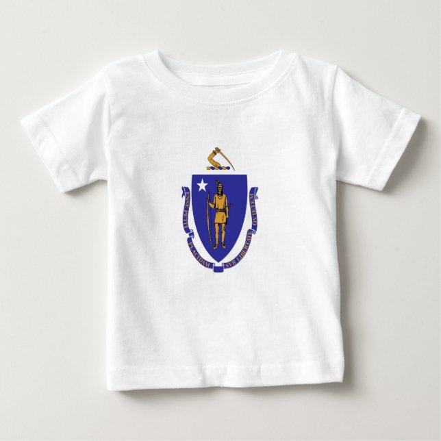 Baby T Shirt mit Massachusetts-Flagge (Vorderseite)