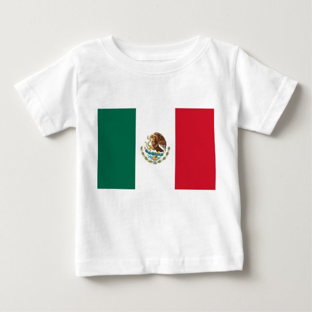 Baby T - Shirt mit mexikanischer Flagge (Vorderseite)