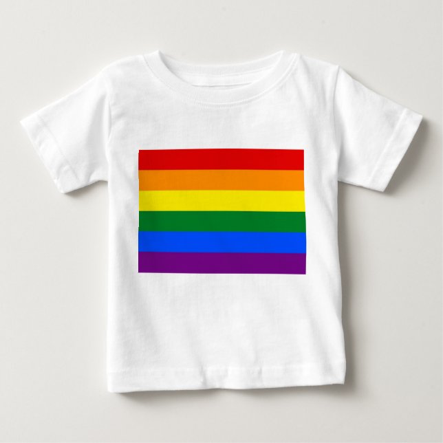 Baby-T - Shirt mit Regenbogenflagge (Vorderseite)