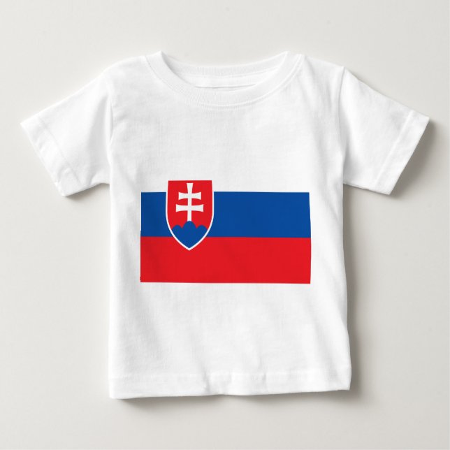 Baby-T - Shirt mit slowakischer Flagge (Vorderseite)