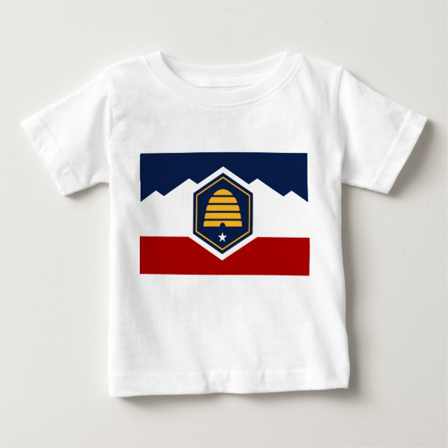 Baby T-Shirt with Flag of Utah, USA (Vorderseite)