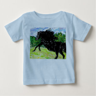 Baby-T-Shirts Jungen Schwarzer Hengst Baby T-shirt