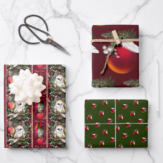 Baby-Taube Geschenkpapier Set (Vorderseite)