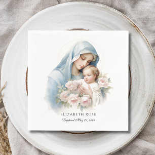 Baby Taufe Christening Mary and Jesus Serviette