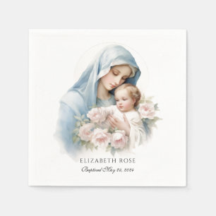 Baby Taufe Christening Mary and Jesus Serviette