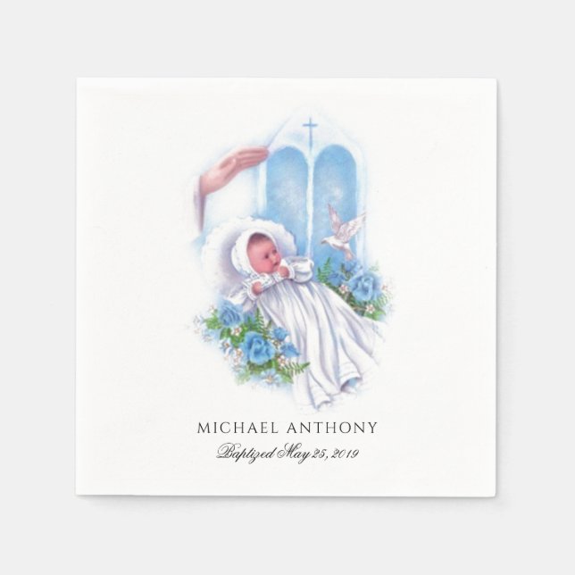 Baby-Taufe Christening Religious Traditional Serviette (Vorderseite)