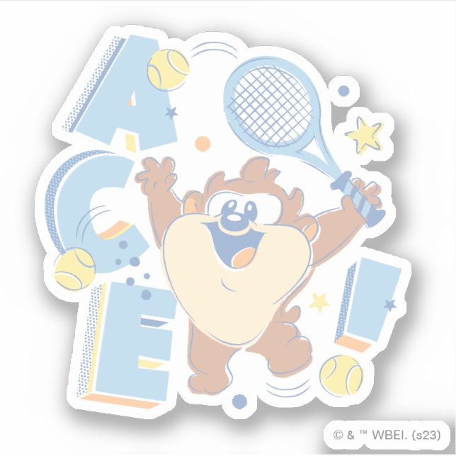 Baby TAZ™ Tennis Ace! Aufkleber (Vorderseite)
