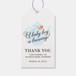 Baby Tea Party | Baby Shooter Favor Gift Tag | Bla Geschenkanhänger