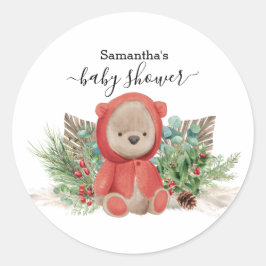 Baby Teddy Bear Christmas Boho Bouquet Runder Aufkleber