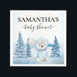 Baby Teddy Bear Christmas Winter Blue Serviette<br><div class="desc">Dieses Design kann in dem Bereich personalisiert werden, der durch das Ändern des Fotos und/oder Textes zur Verfügung gestellt wird. Sie können auch angepasst werden, indem Sie auf Vorlage personalisieren klicken und dann auf die Schaltfläche klicken, um weitere Optionen anzupassen, um die Hintergrundfarbe zu löschen oder zu ändern, Text hinzuzufügen,...</div>