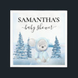 Baby Teddy Bear Christmas Winter Blue Serviette<br><div class="desc">Dieses Design kann in dem Bereich personalisiert werden, der durch das Ändern des Fotos und/oder Textes zur Verfügung gestellt wird. Sie können auch angepasst werden, indem Sie auf Vorlage personalisieren klicken und dann auf die Schaltfläche klicken, um weitere Optionen anzupassen, um die Hintergrundfarbe zu löschen oder zu ändern, Text hinzuzufügen,...</div>