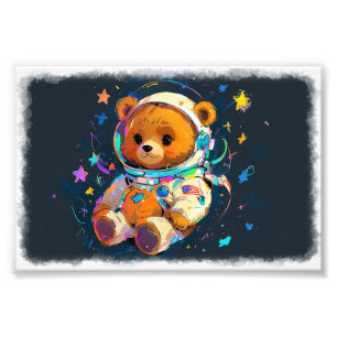 Baby-Teddybär träumt davon, Astronaut zu sein Fotodruck