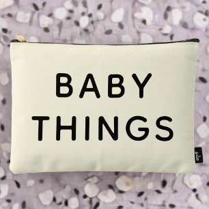 Baby Things Essentials Black Script Neutral Zubehörtasche