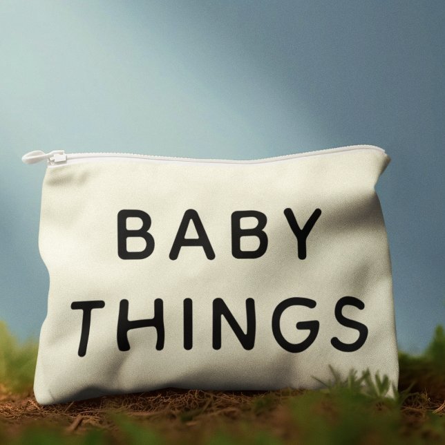 Baby Things Essentials Black Script Neutral Zubehörtasche (Von Creator hochgeladen)