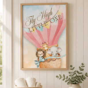 Baby-Tier-Fliegt-Hoch-Inspirierende-Kinderzimmer-D Poster