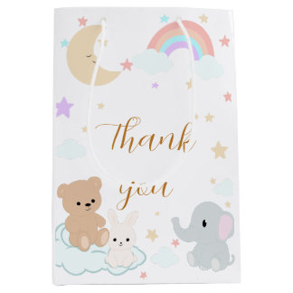 Baby-Tier-Pastell-Babyparty-Geschenktüten Mittlere Geschenktüte