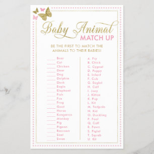 Baby-Tier-Quiz Baby-Shower-Spiel Flyer