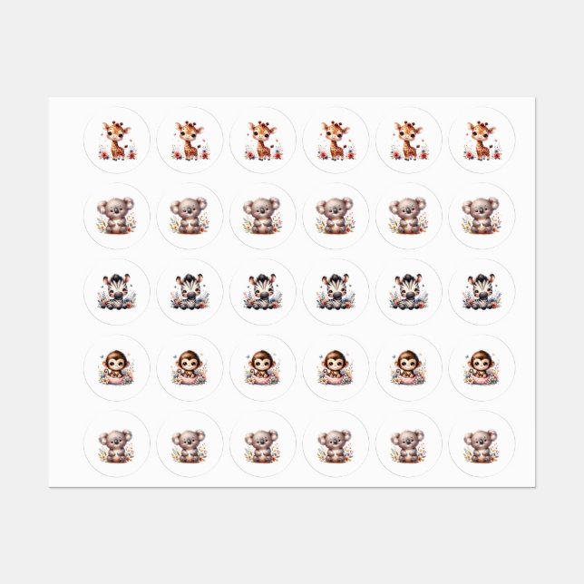 Baby-Tier-Sticker Etiketten (Blatt)