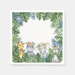 BABY TIERE MIT BLUME NAPKIN SERVIETTE