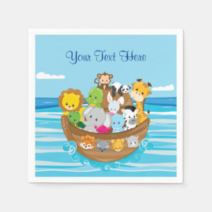 Baby Tiere   Noahs Arche   personalisiert Serviette