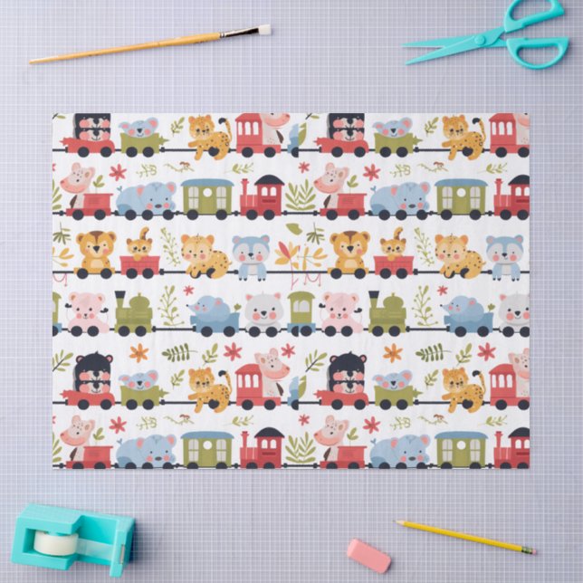 Baby-Tierzug Seidenpapier (Basteln)