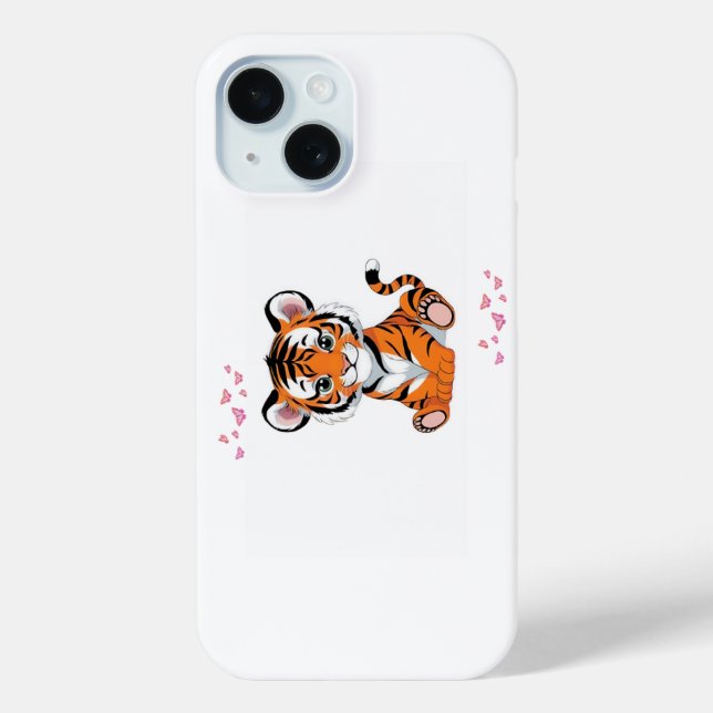 🐯Baby Tiger Art with Pink Butterflies - Case-Mate iPhone Hülle (Rückseite)
