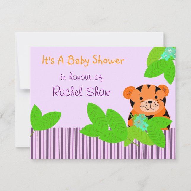 Baby Tiger Baby Shower Einladung (Vorderseite)