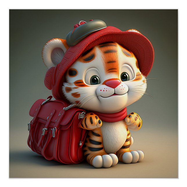 Baby Tiger Cartoon Poster (Vorderseite)