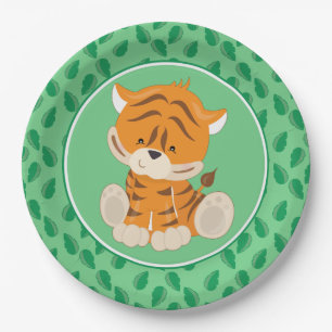 Baby-Tiger der Safari-Tier- Pappteller