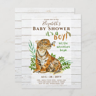 Baby Tiger Gender Reveal Shower Einladungen