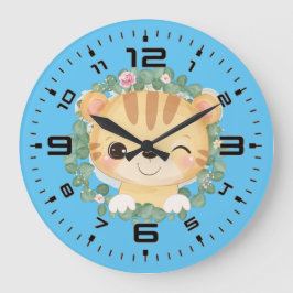 Baby Tiger Große Wanduhr