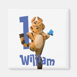 Baby Tiger Kariert erster Geburtstag Magnet