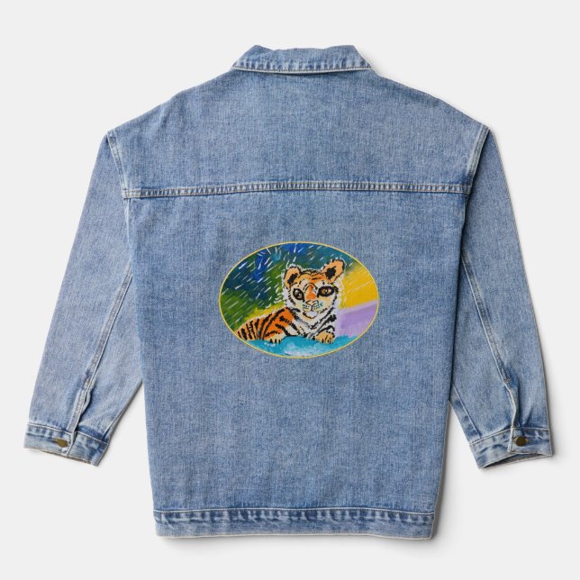 Baby Tiger "Kunst von Kindern" Jeansjacke (Rückseite)