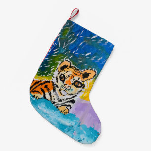 Baby Tiger "Kunst von Kindern" Kleiner Weihnachtsstrumpf