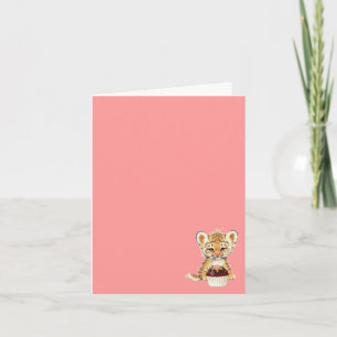 Baby Tiger mit Geburtstagskandale Karte