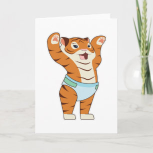 Baby Tiger mit Unterhosen Karte