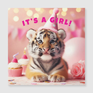 Baby Tiger Niedlich Baby Reveal Girl Magnet Card
