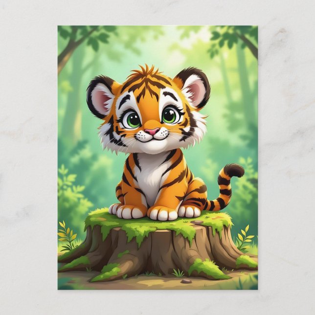 Baby Tiger | Niedlicher Cartoon Kids Kinderzimmer  Postkarte (Vorderseite)