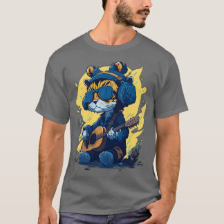Baby-Tiger spielt Gitarre süß und eigenartig T-Shirt
