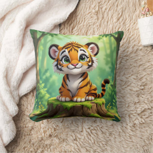 Baby-Tiger   Süße Cartoon-Kinderzimmer-Kunst Kissen