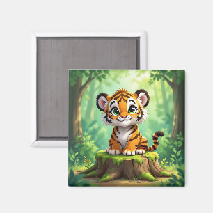 Baby Tiger Süße Cartoon-Kinderzimmer-Kunst Magnet