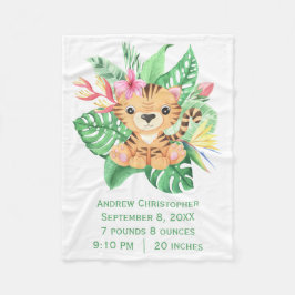 Baby Tiger Tropical Blume Geburtsstaates Fleecedecke