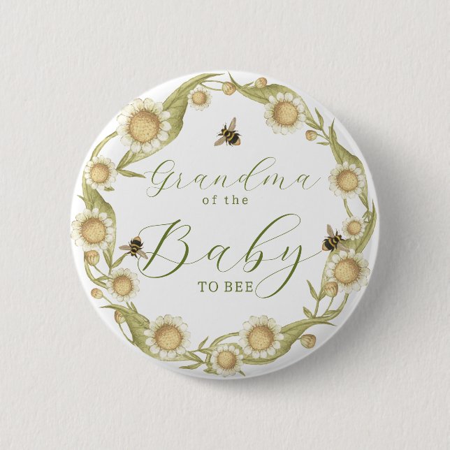 Baby to Bee Baby Shower Familienmitglied Button (Vorderseite)