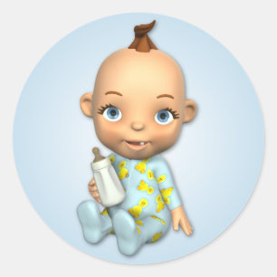 Baby-Toon-Aufkleber Runder Aufkleber