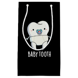 Baby Tooth Funny Teeth Pun Dark BG Kleine Geschenktüte