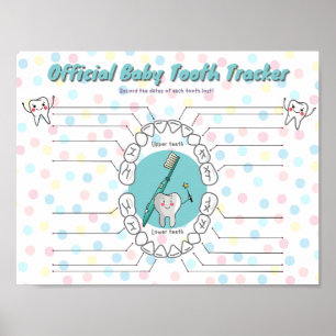 Baby Tooth Tracker Chart Poster