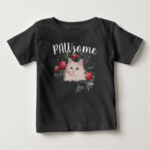 Baby Top T-Shirt pfotig cool Katze