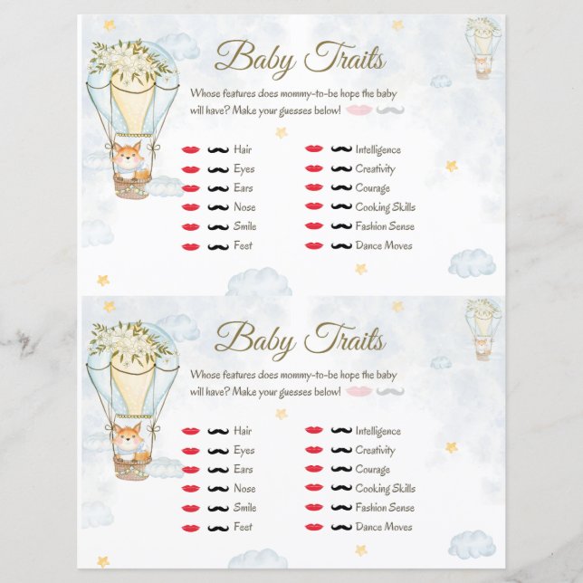 Baby Tracks Baby Shower Game (Vorderseite)