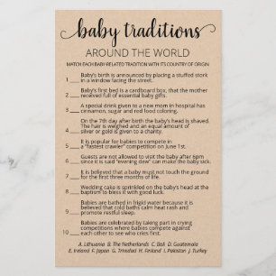 Baby Traditionen Baby Shower Spiel mit Antworten